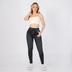 JEAN CLASICO STRECH TIRO ALTO SKINNI NEGRO HUMO REF 2603