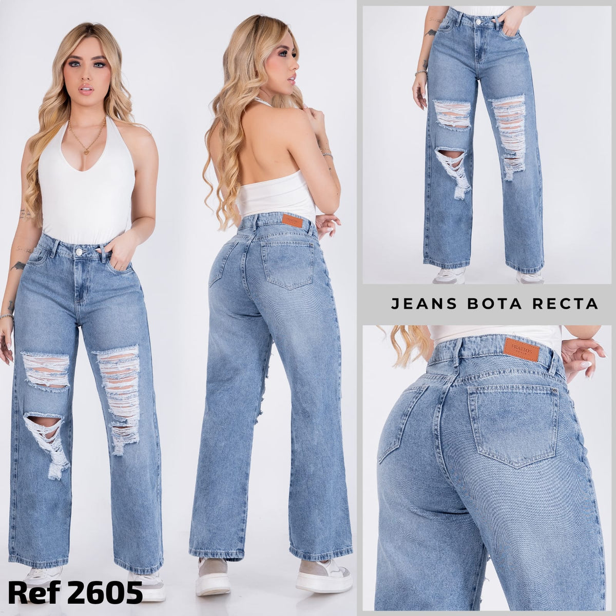 JEAN BOTA RECTA RIGIDO TIRO ALTO REF 2605